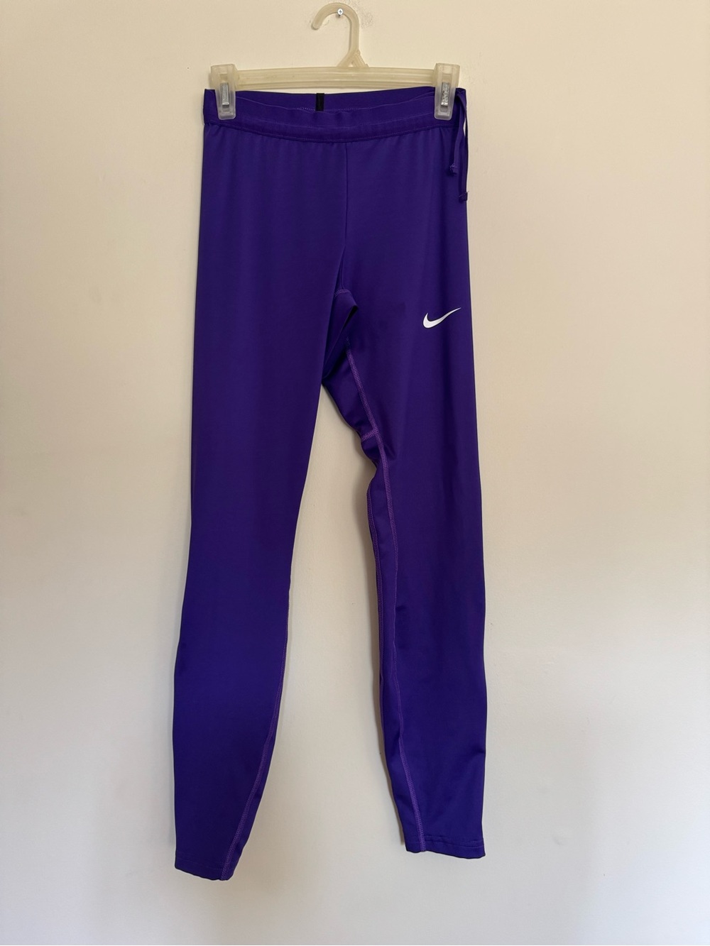 Nike Purple Women's Athletic Leggings with White Swoosh
